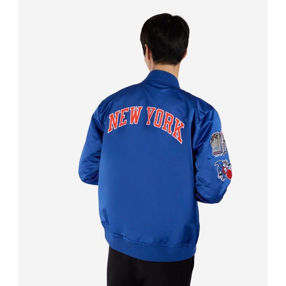 ✅Vintage Style NBA New York Knicks BlueSatin Basketball Jacket SzL Mitchellness - Picture 2 of 4